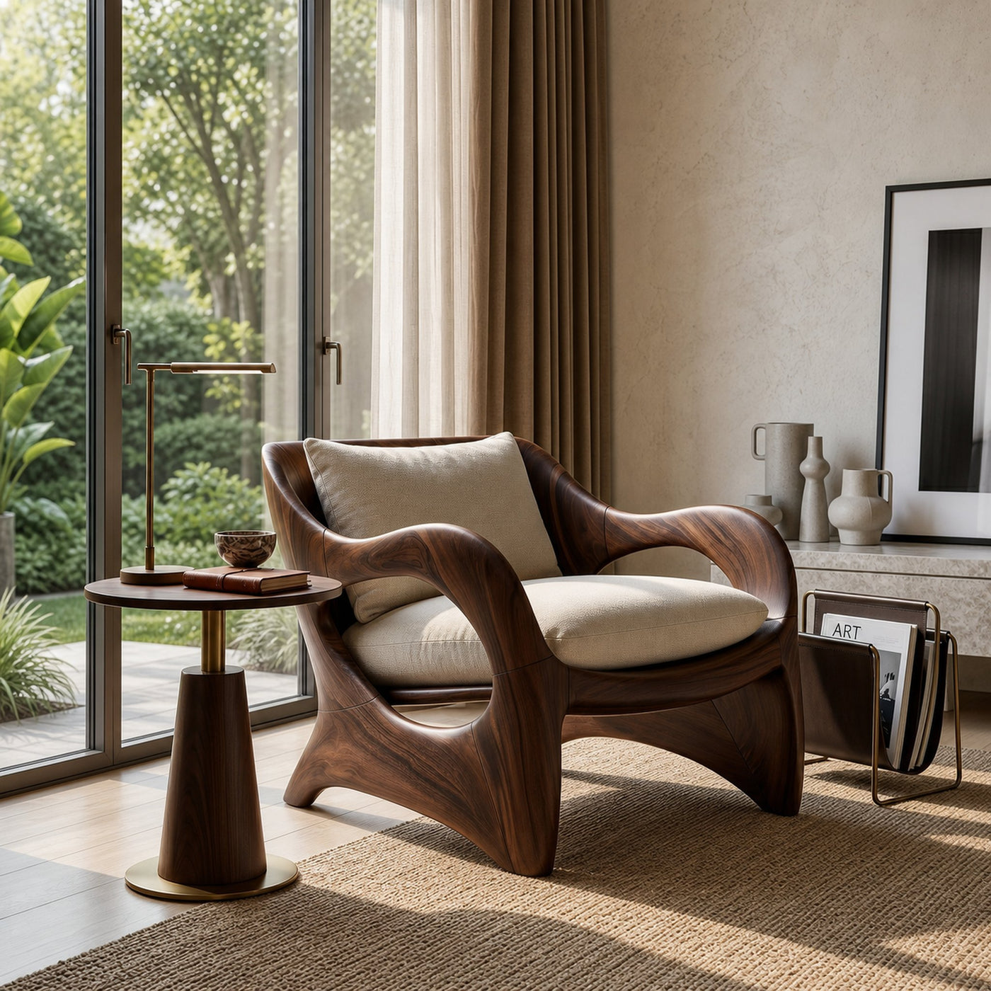Resort-Inspired Sculptural Lounge Chair with Contemporary Elegance - product view 7