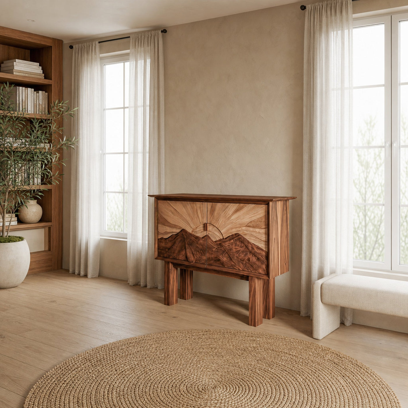Rustic Artistic Cabinet For Living Room And Dining Room - product view 6