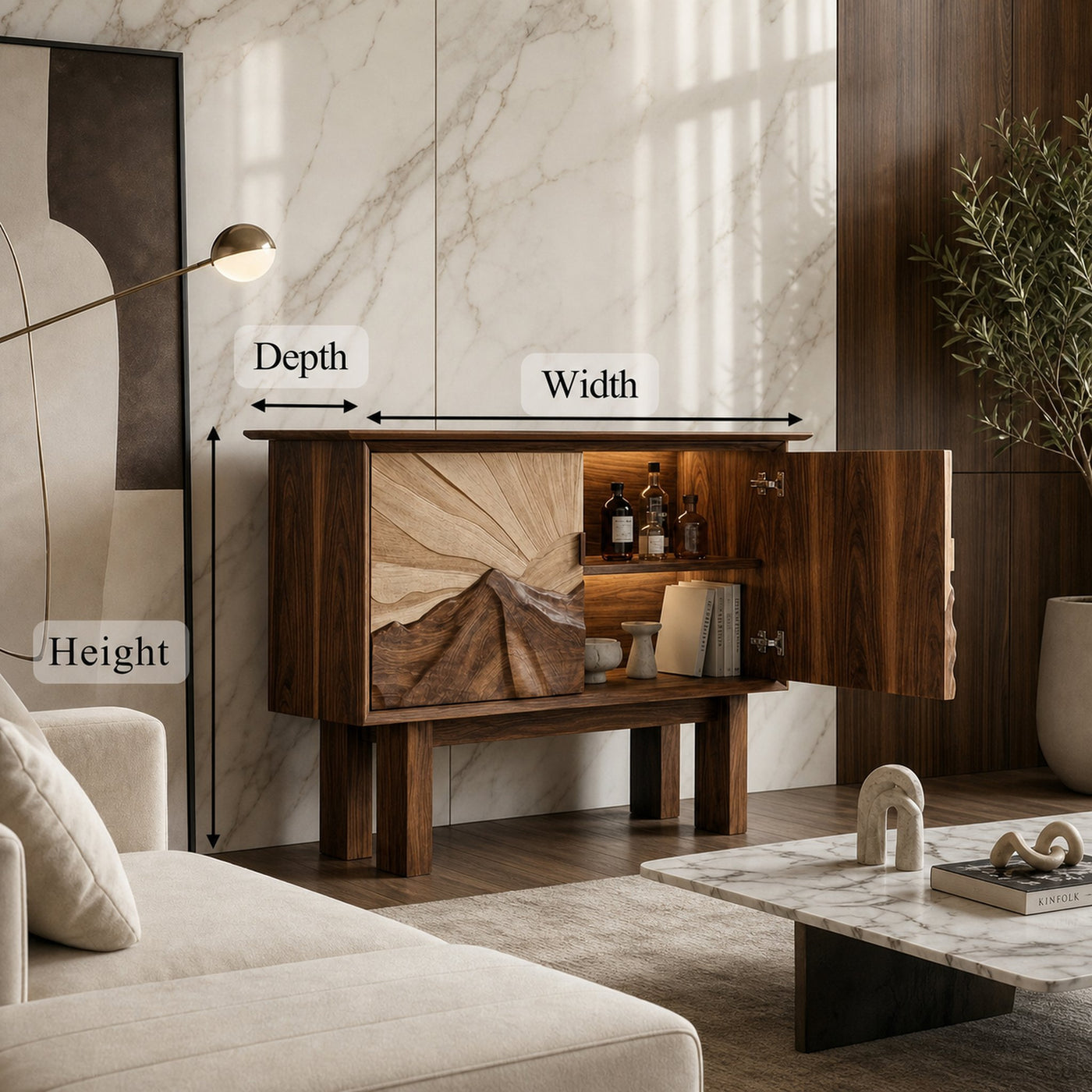 Rustic Artistic Cabinet For Living Room And Dining Room - product view 7