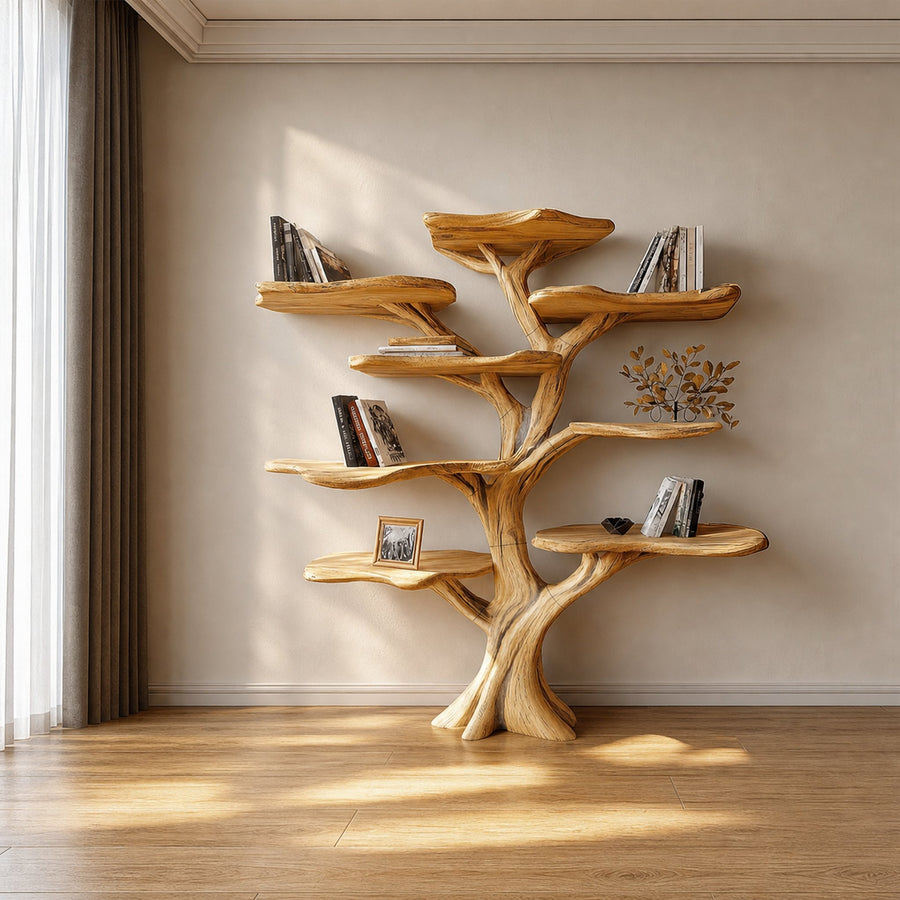 Rustic Artistic Mushroom Tree Bookshelf Home Office Or Living Room