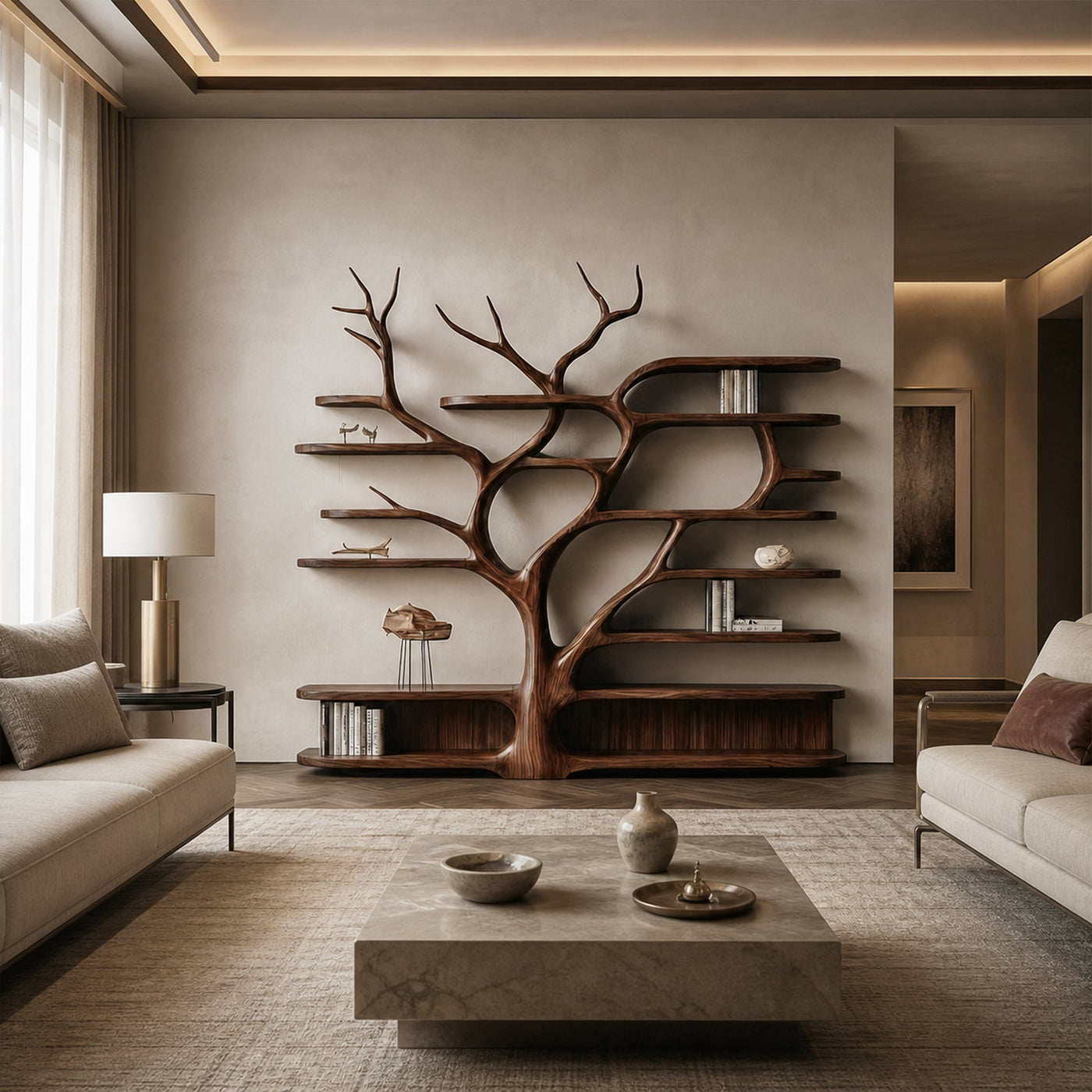 Rustic Artistic Storage Tree Bookshelf For Study Room Or Home Office - product view 2