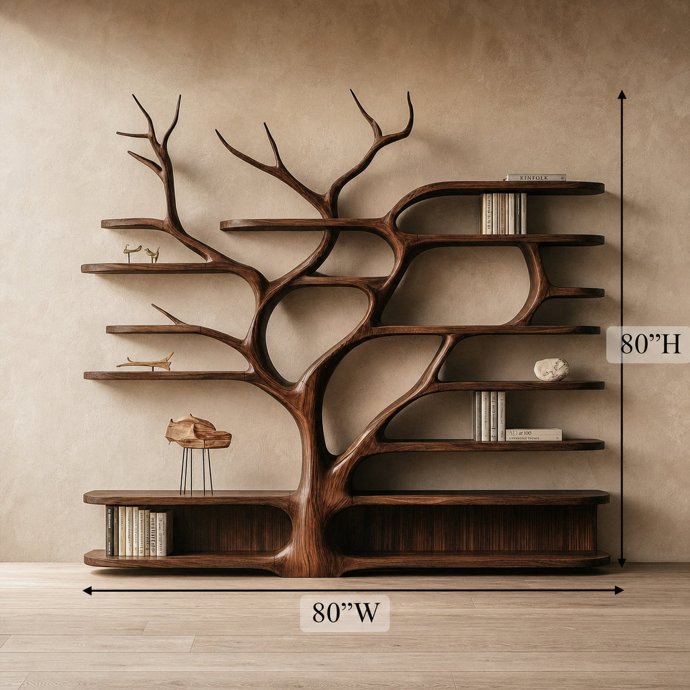 Rustic Artistic Storage Tree Bookshelf For Study Room Or Home Office - product view 4