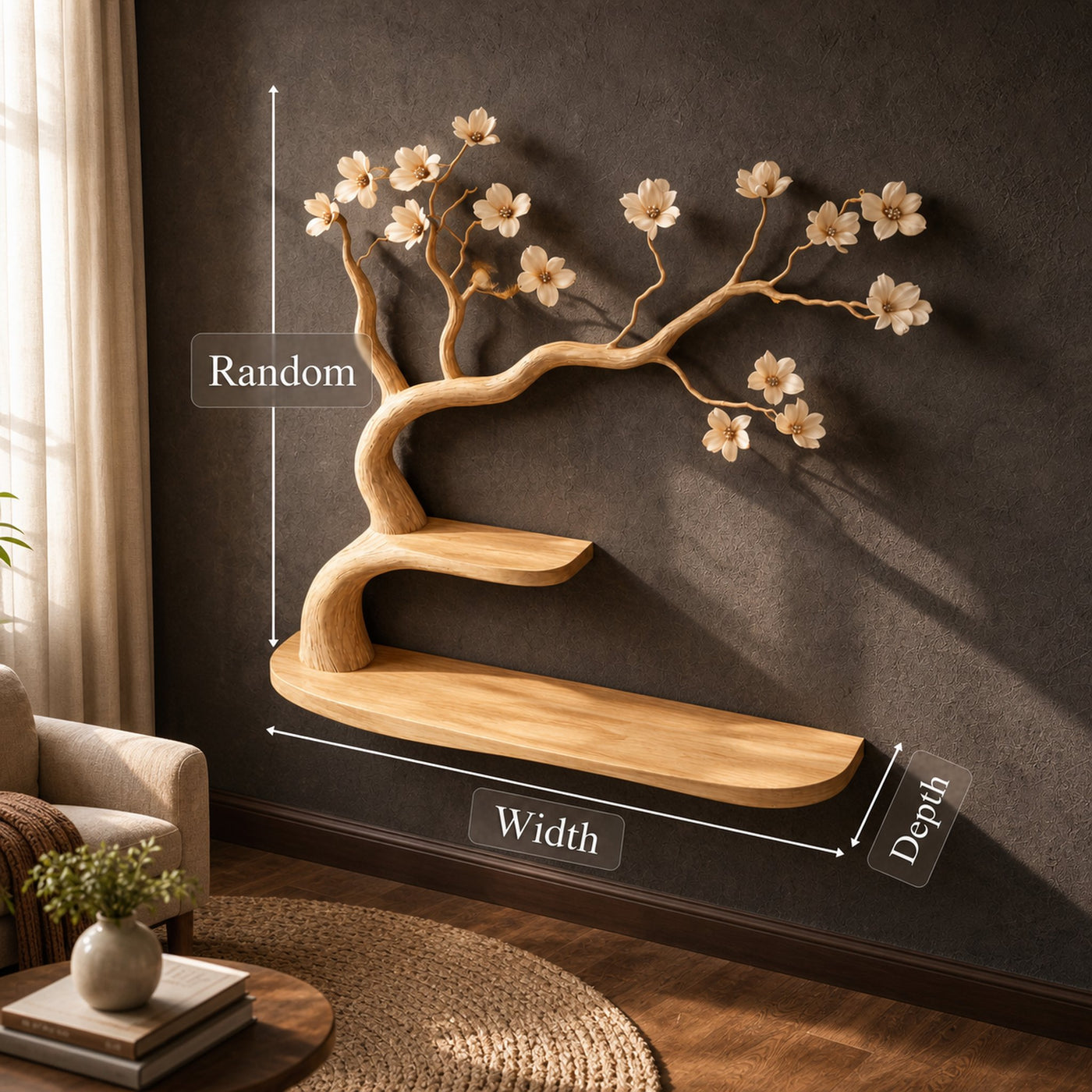 Rustic Artistic Tree Bookshelf Wall Decor For Home Library - product view 4