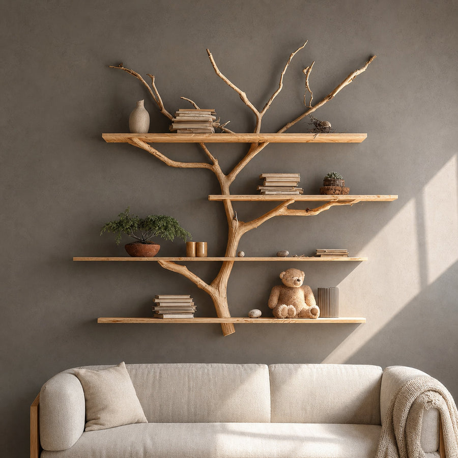 Rustic Book Tree Shelf Nursery Kids