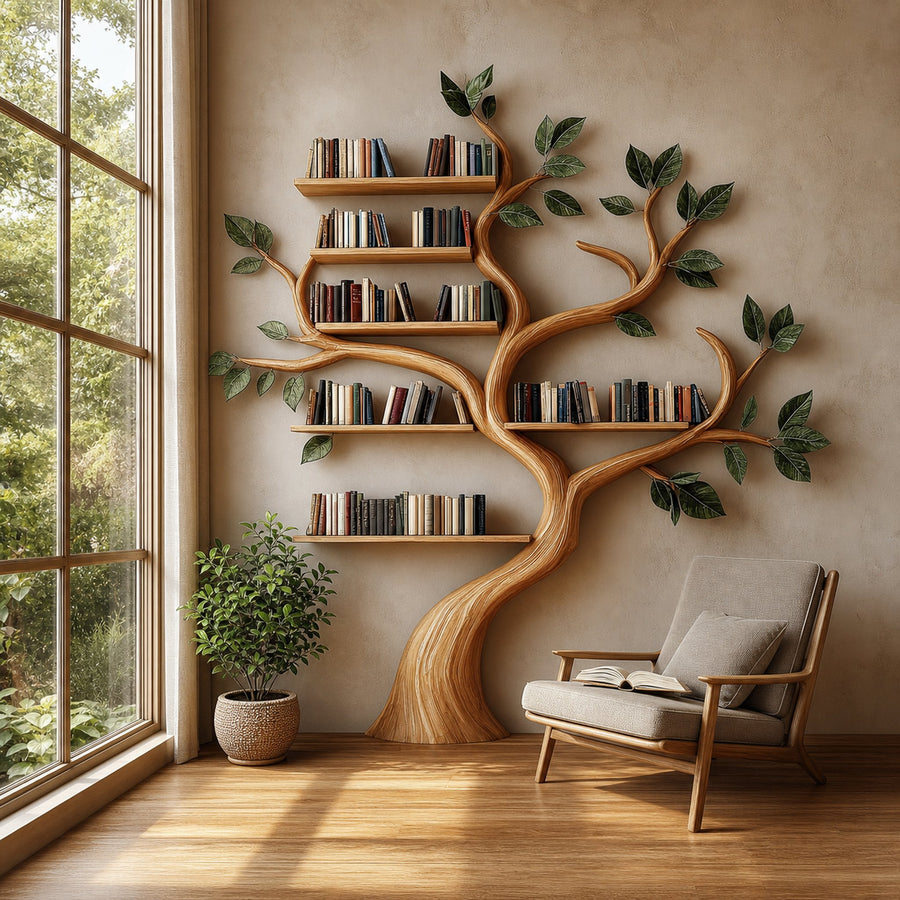 Rustic Branch Bookshelf Bedroom Reading Nook Or Home Library