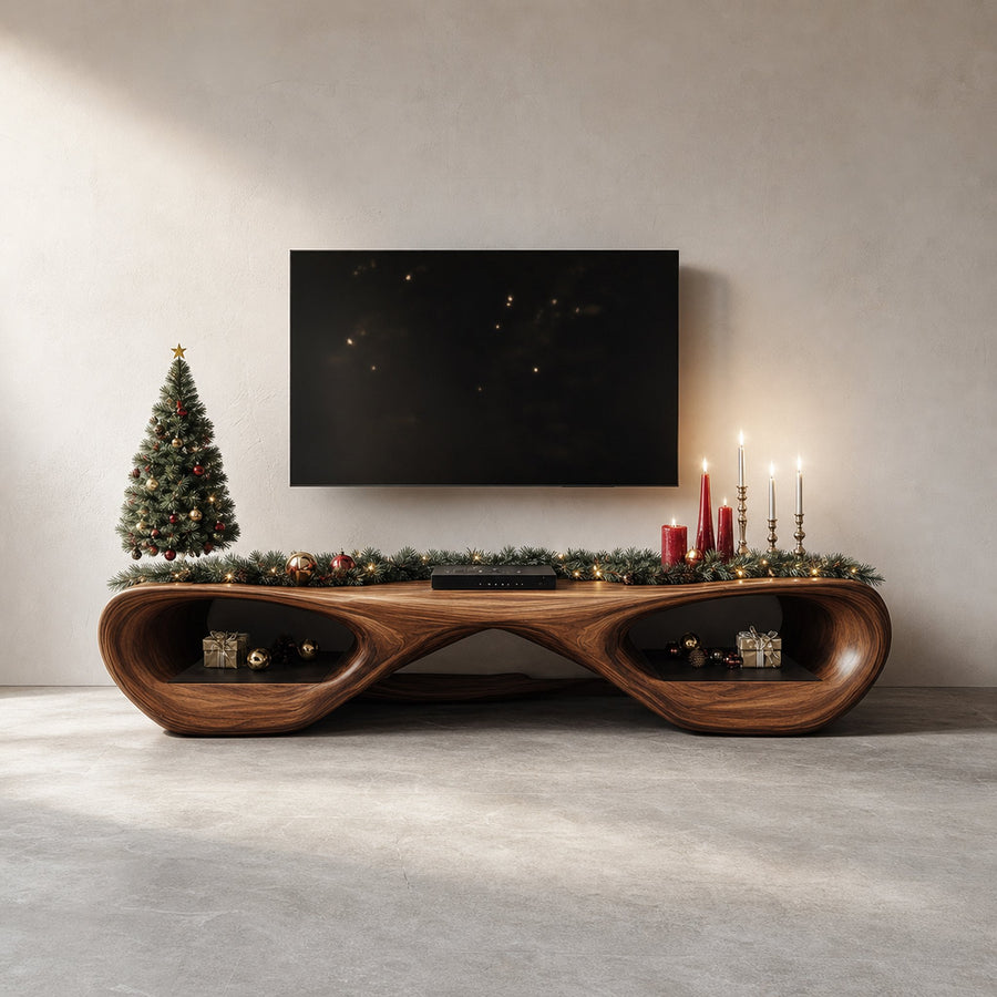 Rustic Christmas TV Stand Console Living Room Or Bedroom