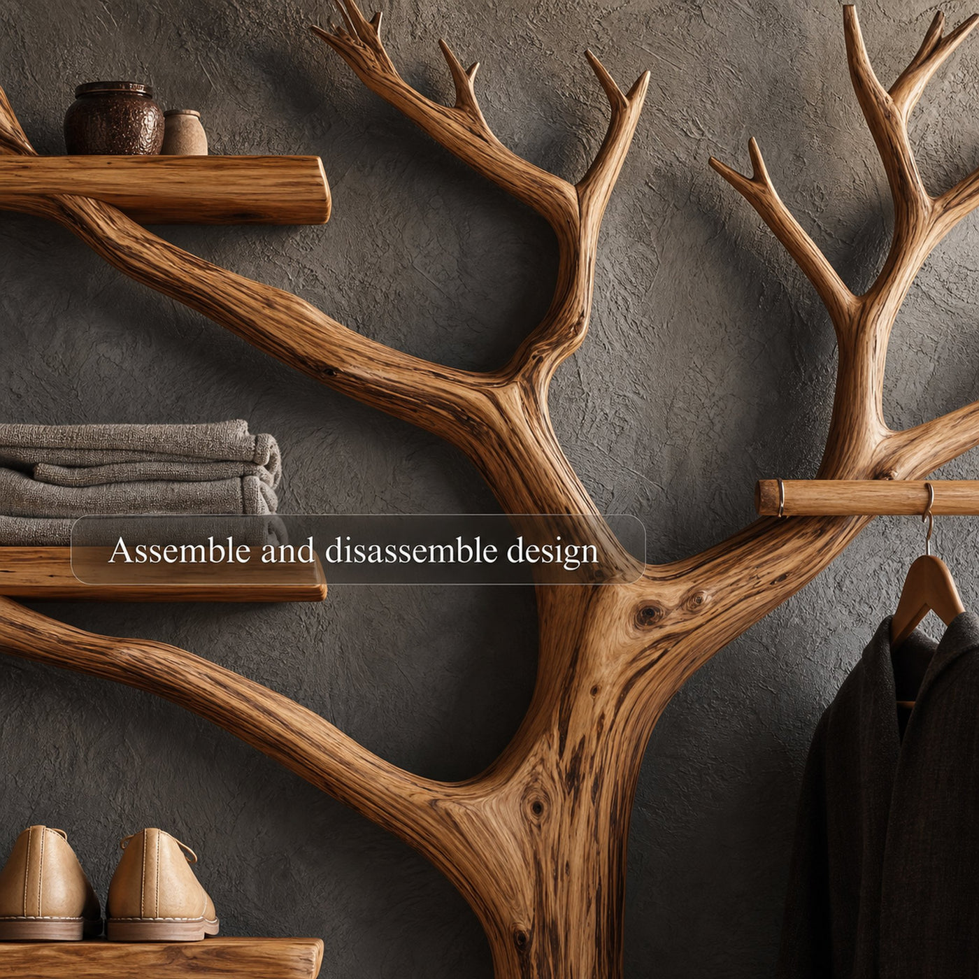Rustic Clothing Rack Bedroom Home Decor - product view 3