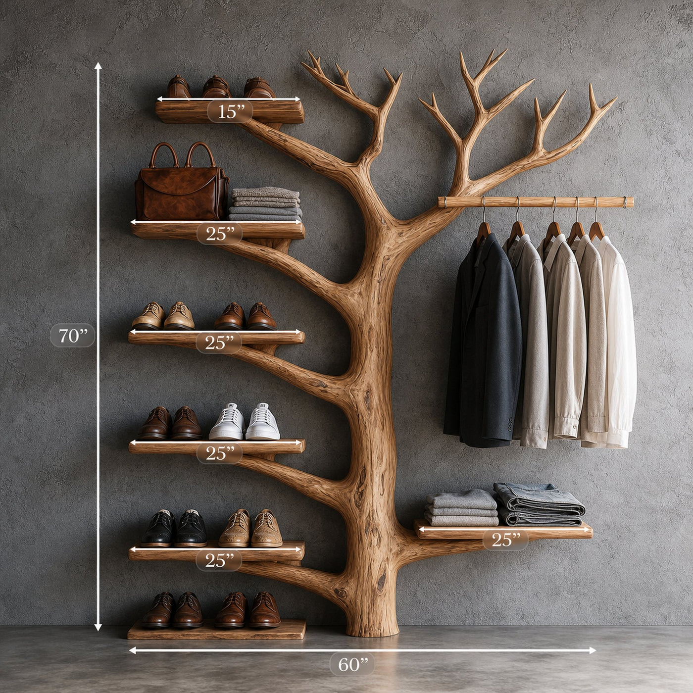 Rustic Clothing Rack Bedroom Home Decor - product view 5