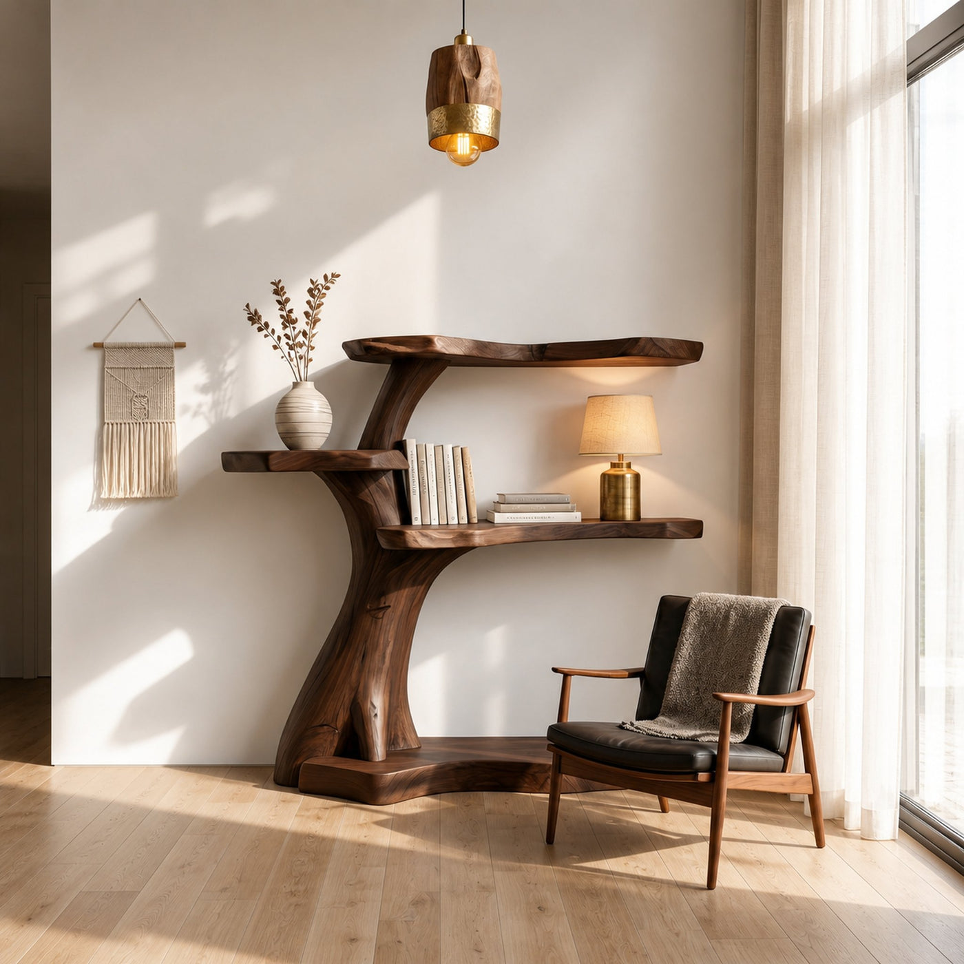 Rustic Corner Tree Bookshelf Kids Room Nursery - product view 7
