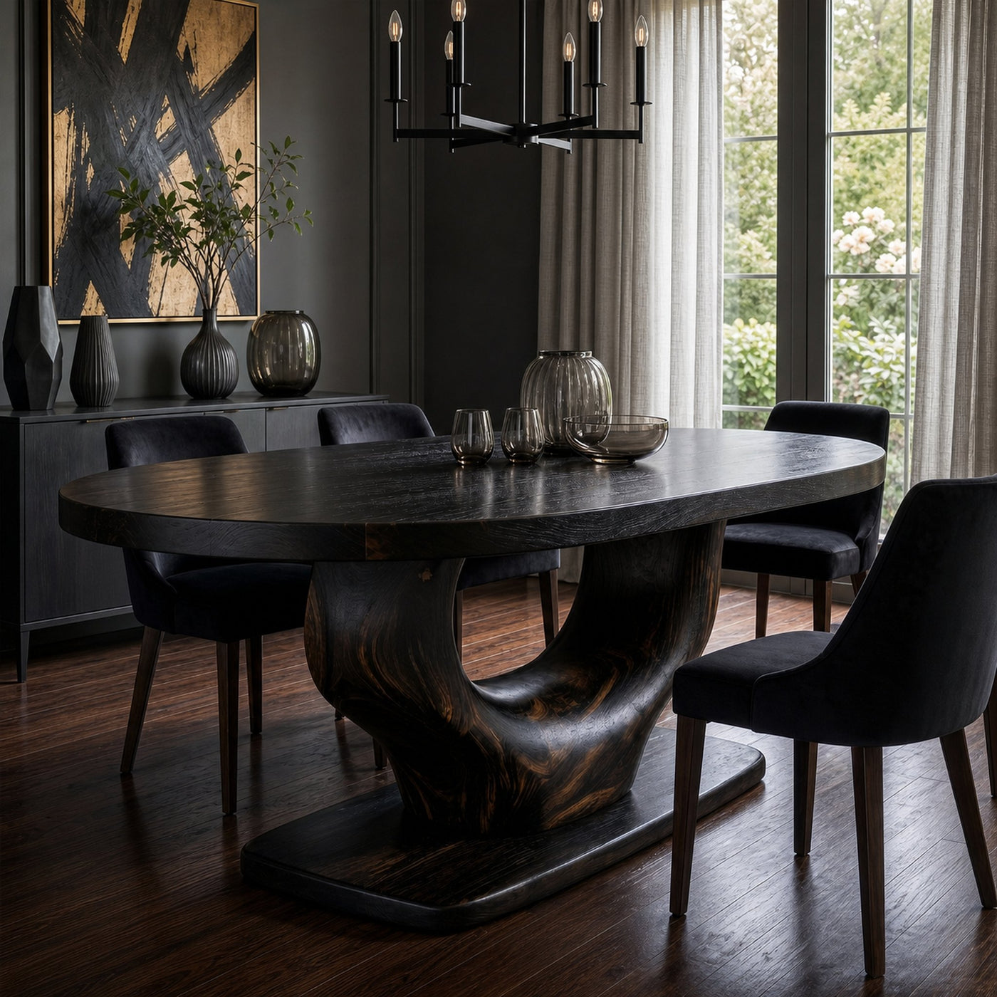 Rustic Curved Base Dining Table For Dining Room And Kitchen - product view 4