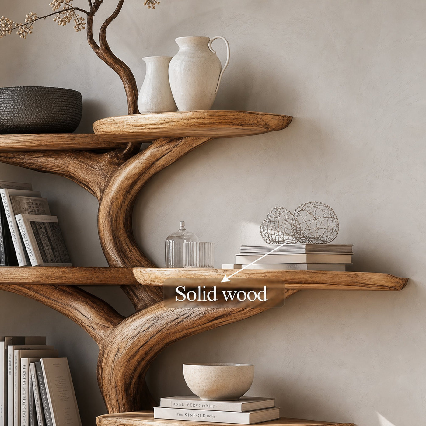 Rustic Decorative Tree Display Shelf Living Room Or Dining Room - product view 4