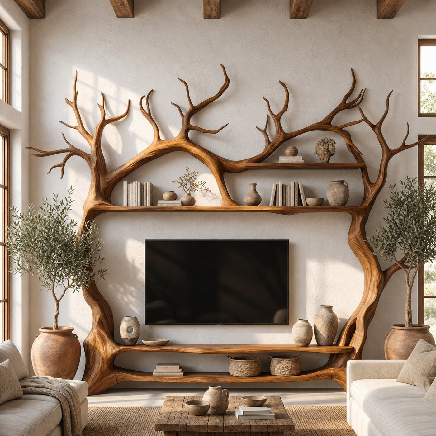 Rustic Decorative Tree TV Stand For Living Room And Lounge Interior - product view 6
