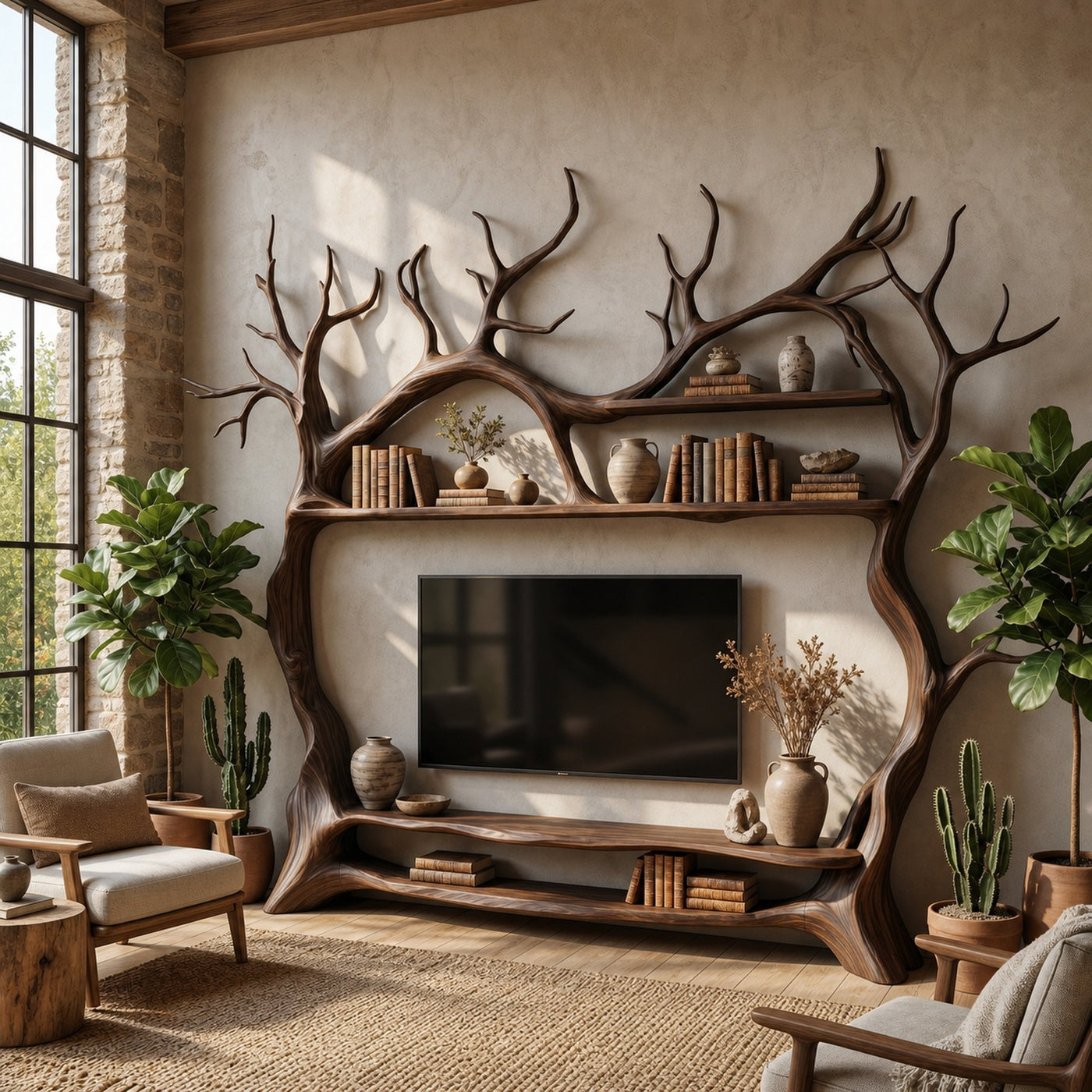 Rustic Decorative Tree TV Stand For Living Room And Lounge Interior - product view 7