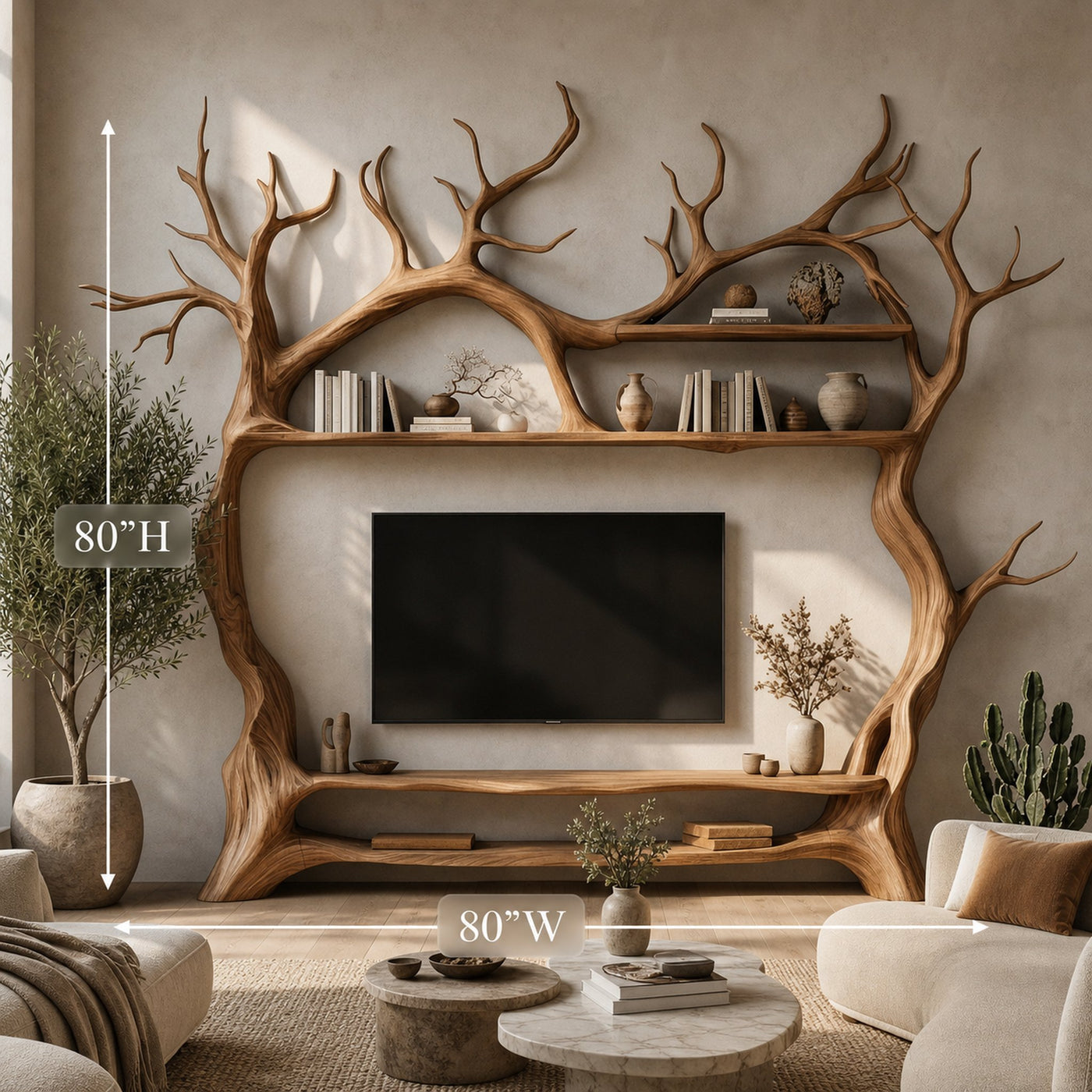 Rustic Decorative Tree TV Stand For Living Room And Lounge Interior - product view 8