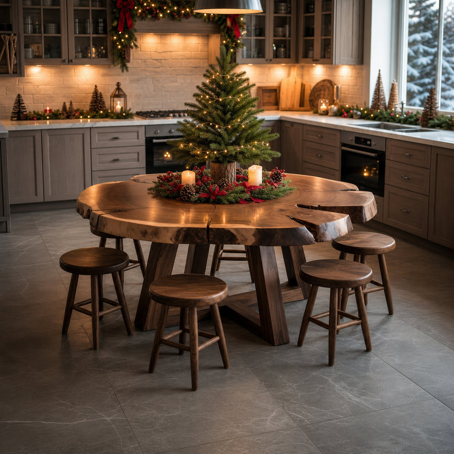 Rustic Dining Table Christmas Kitchen Display