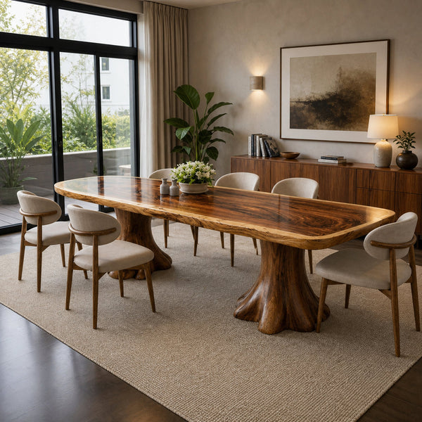 Rustic Dining Table For Dining Room And Open Interior