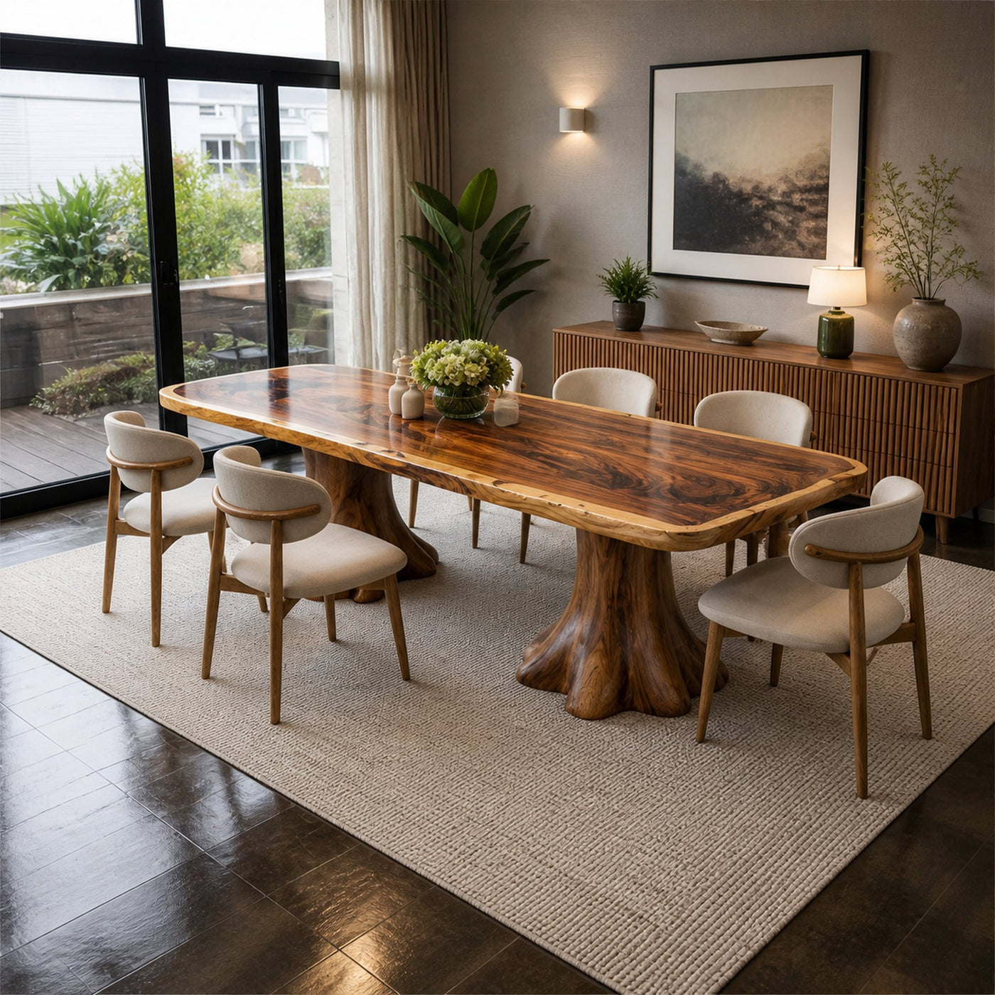 Rustic Dining Table For Dining Room And Open Interior - product view 2