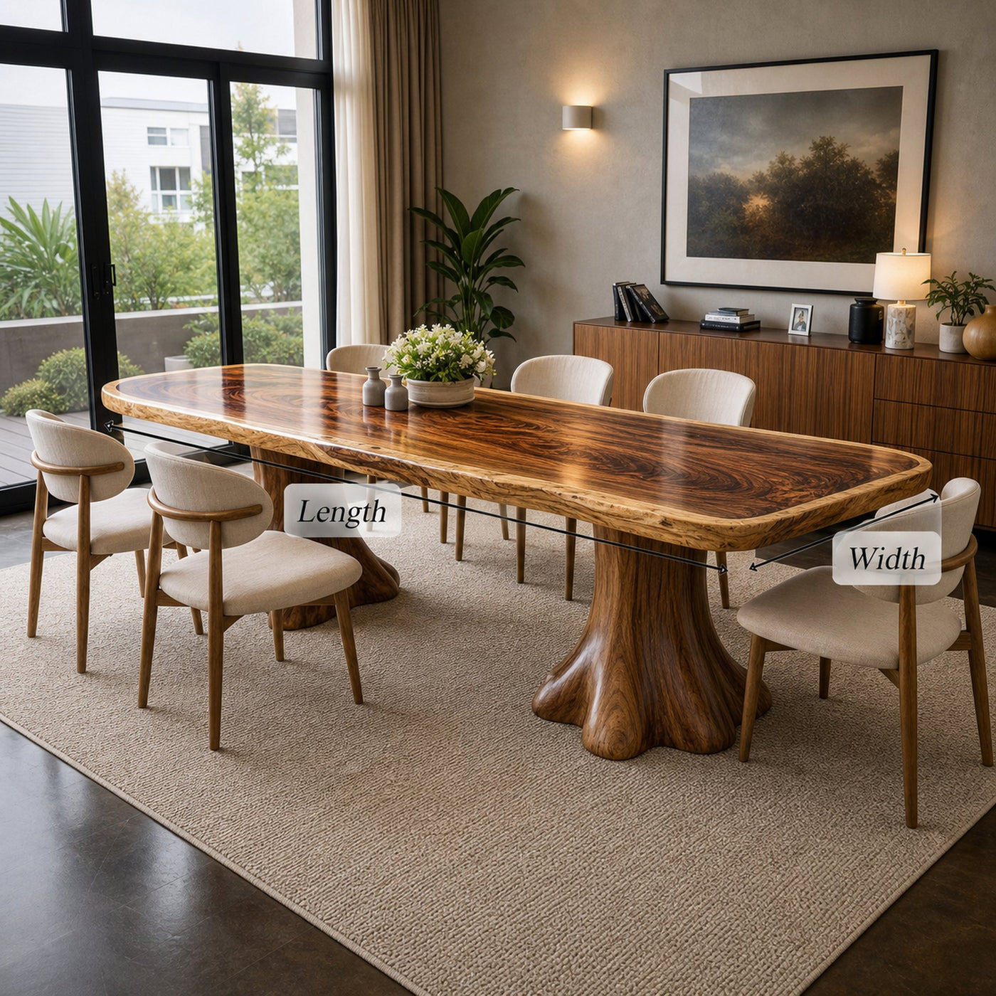 Rustic Dining Table For Dining Room And Open Interior - product view 4
