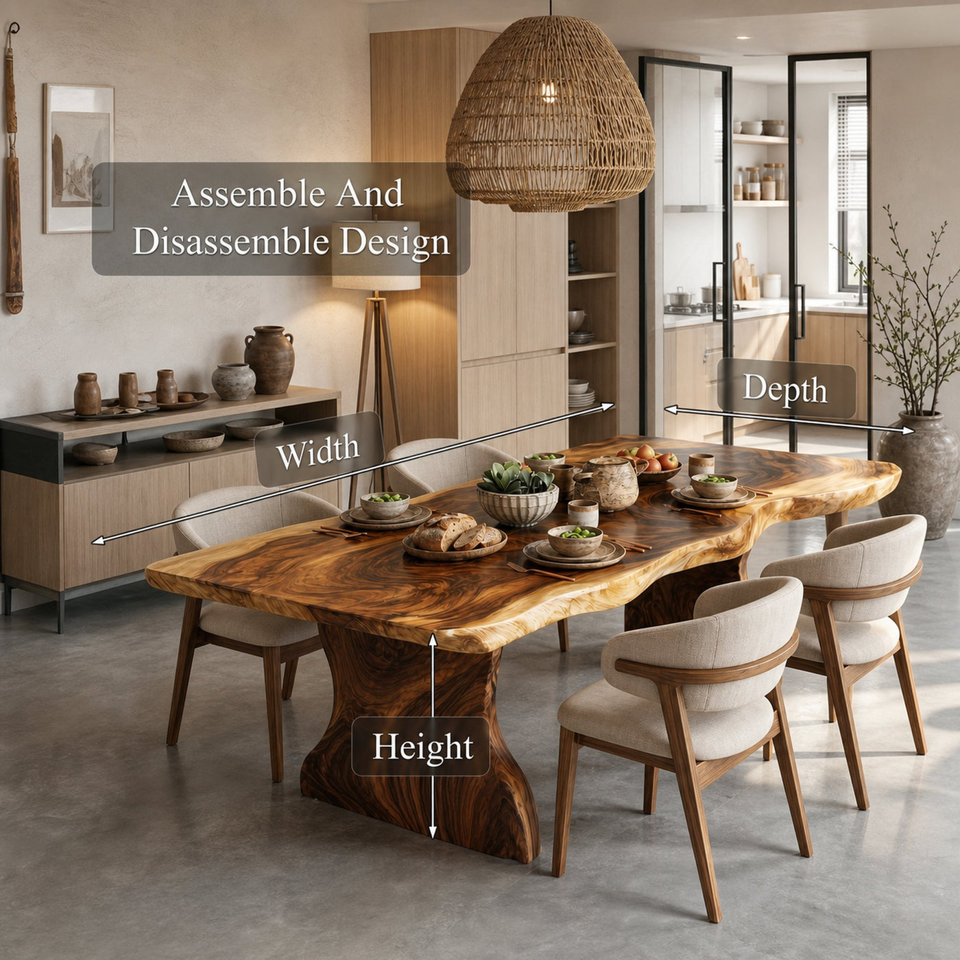 Rustic Dining Table Live Edge Design For Dining Room - product view 8