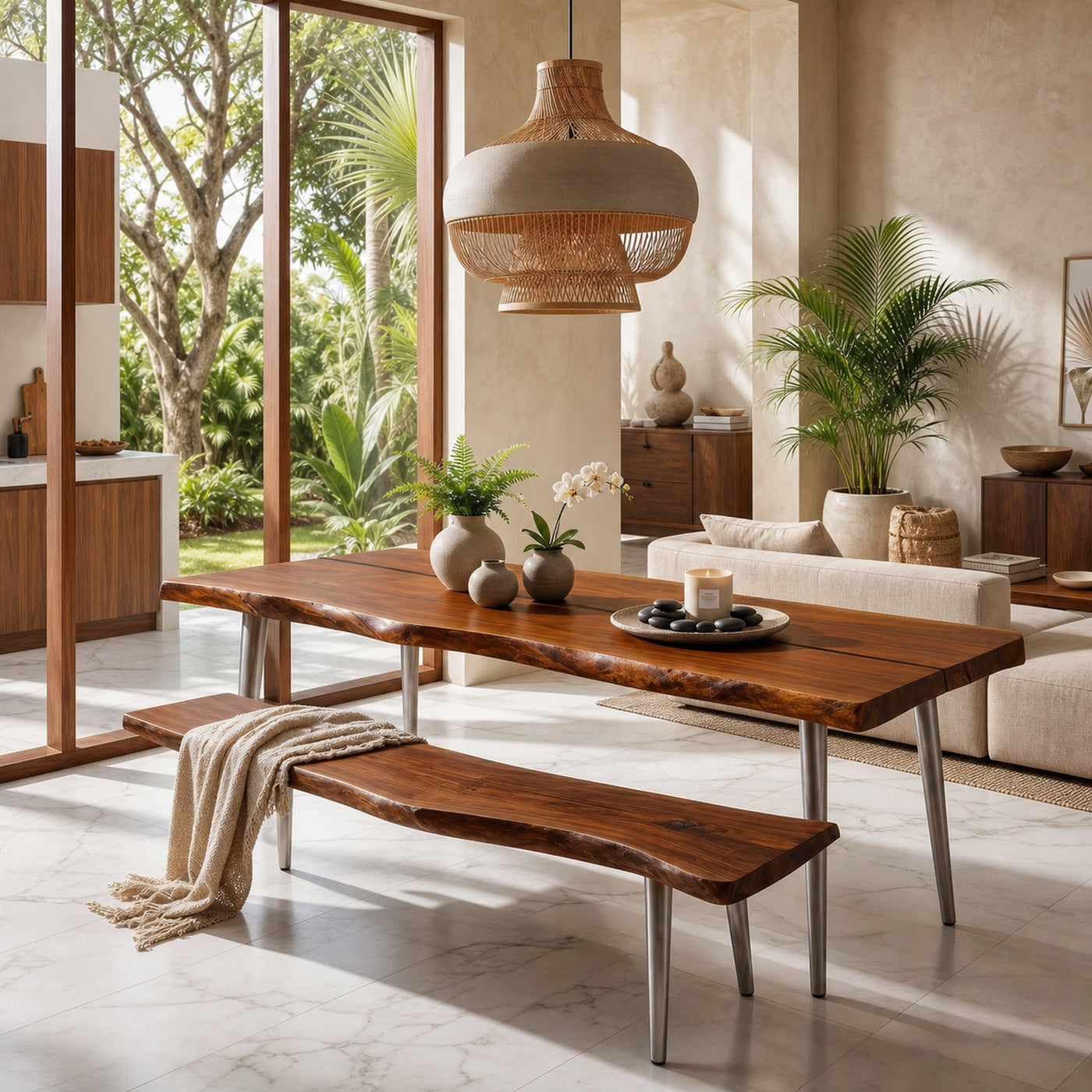 Rustic Dining Table With Trestle Wood Base For Dining Room