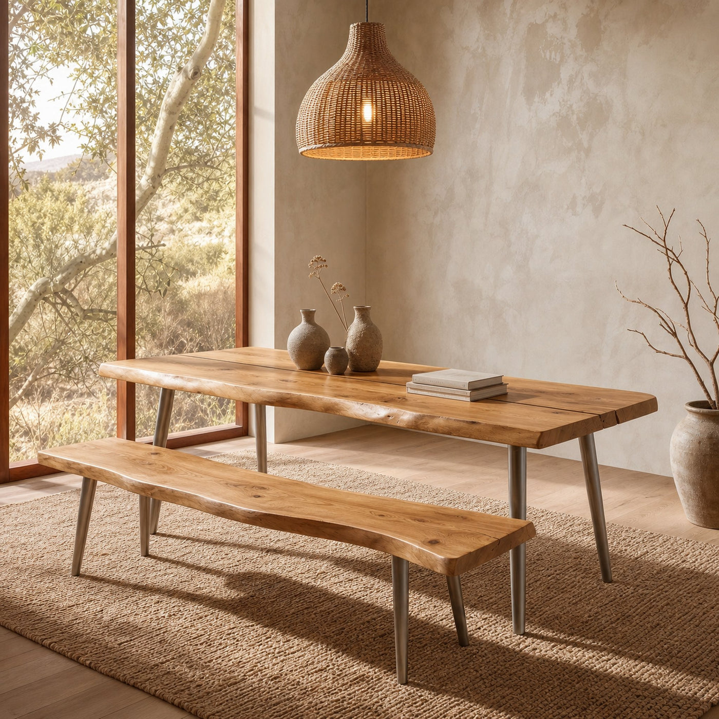 Rustic Dining Table With Trestle Wood Base For Dining Room - product view 5