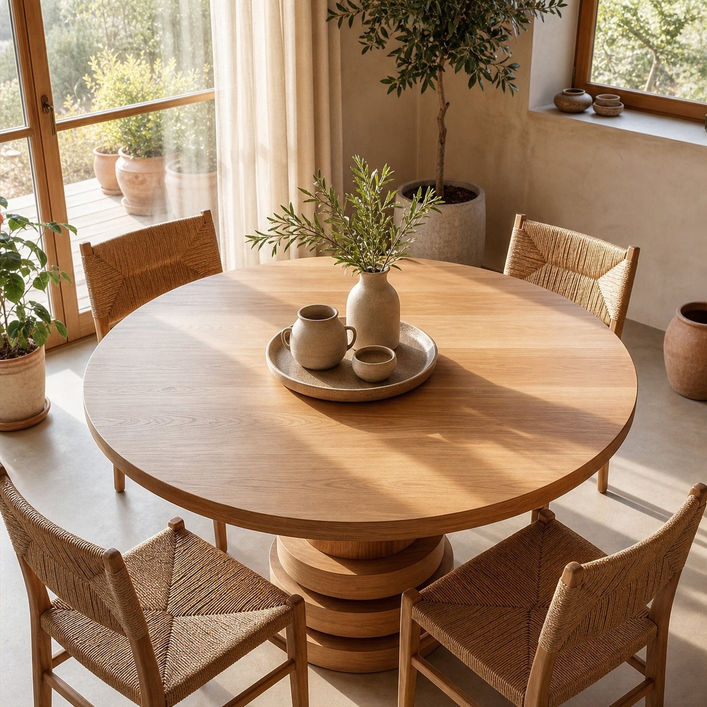 Rustic Farmhouse Round Dining Table For Dining Room - product view 2