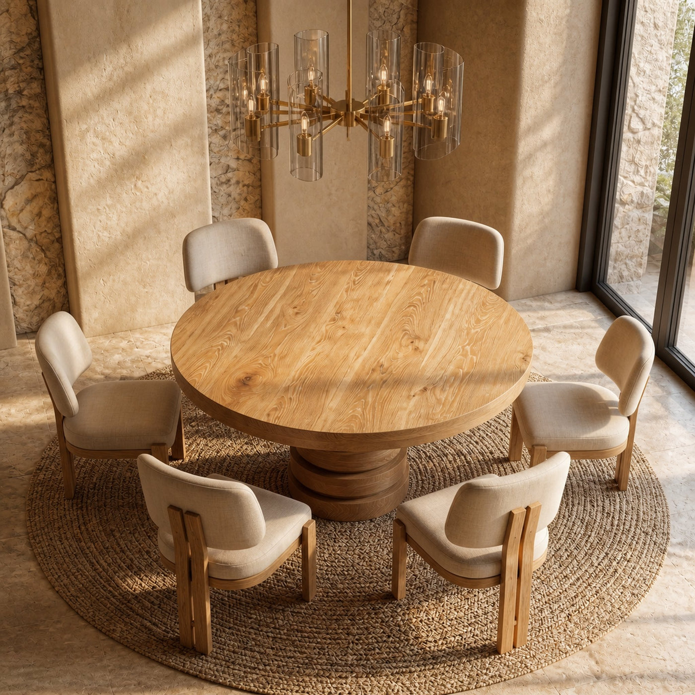 Rustic Farmhouse Round Dining Table For Dining Room - product view 3