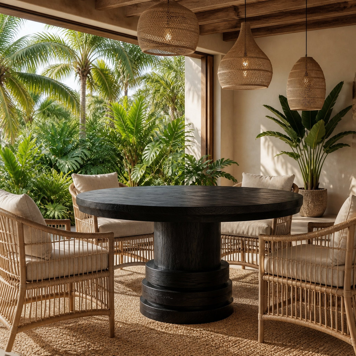 Rustic Farmhouse Round Dining Table For Dining Room - product view 4