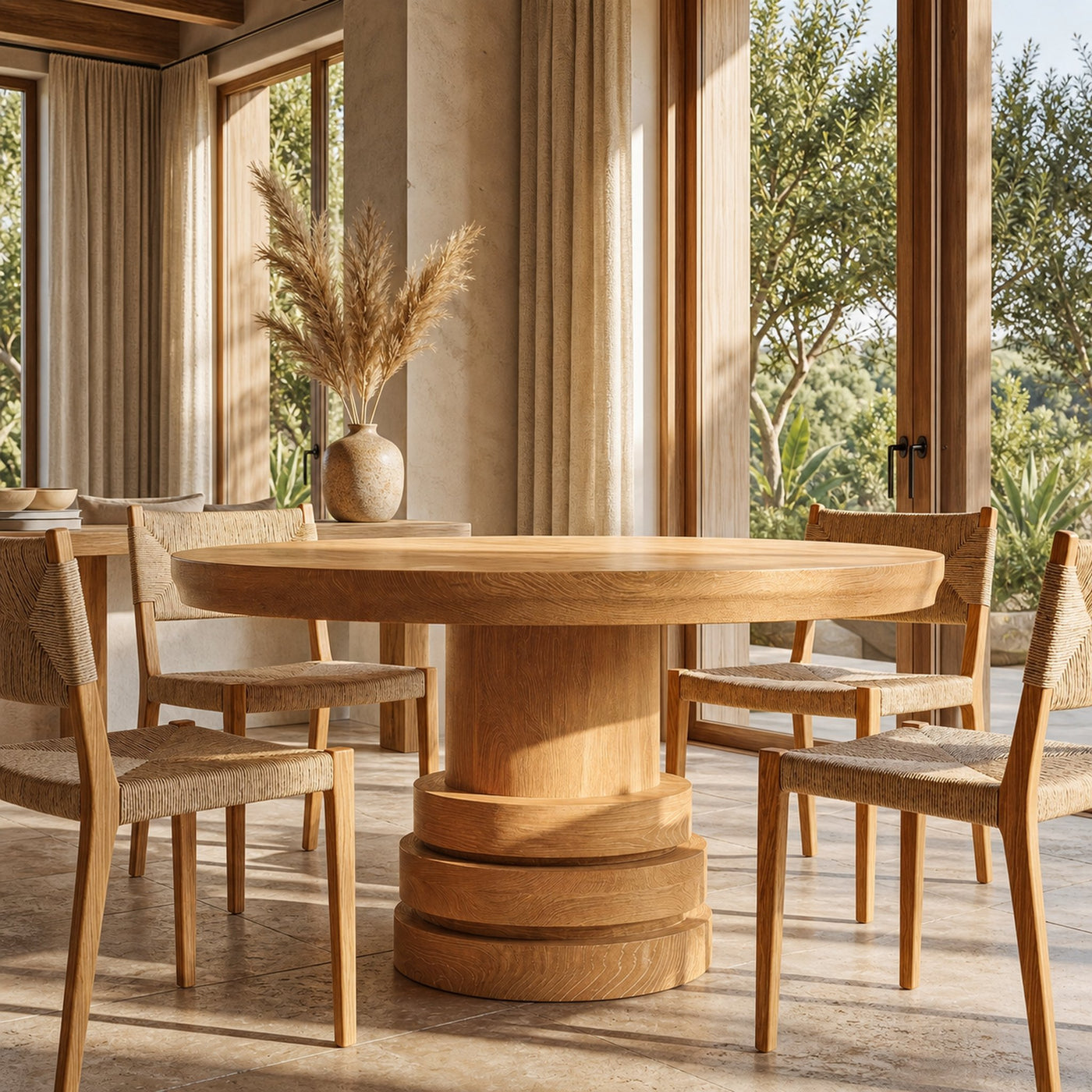 Rustic Farmhouse Round Dining Table For Dining Room - product view 5
