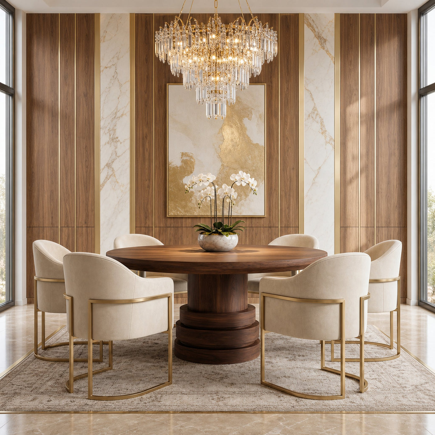 Rustic Farmhouse Round Dining Table For Dining Room - product view 6