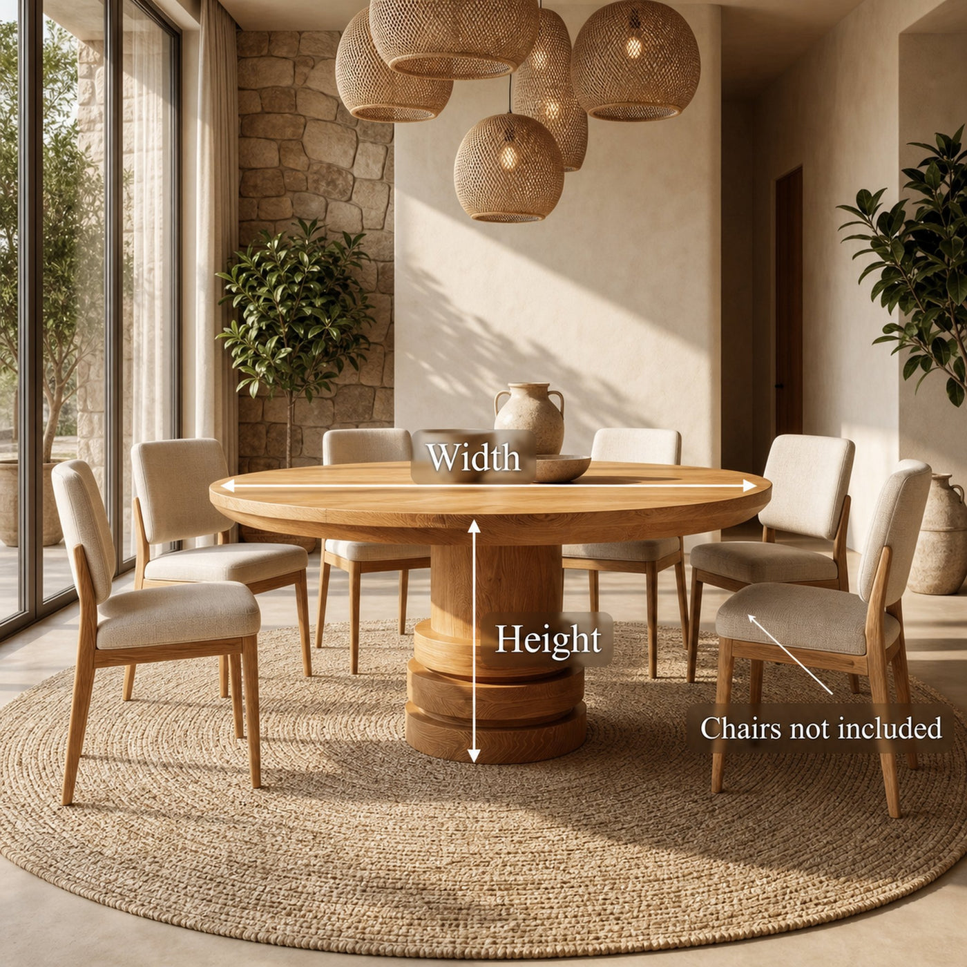 Rustic Farmhouse Round Dining Table For Dining Room - product view 8