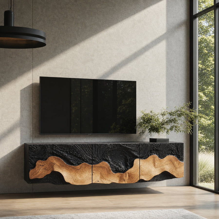 Rustic Farmhouse TV Console For Living Room Setup