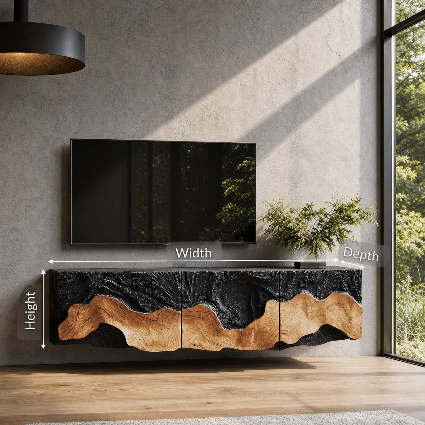 Rustic Farmhouse TV Console For Living Room Setup - product view 6