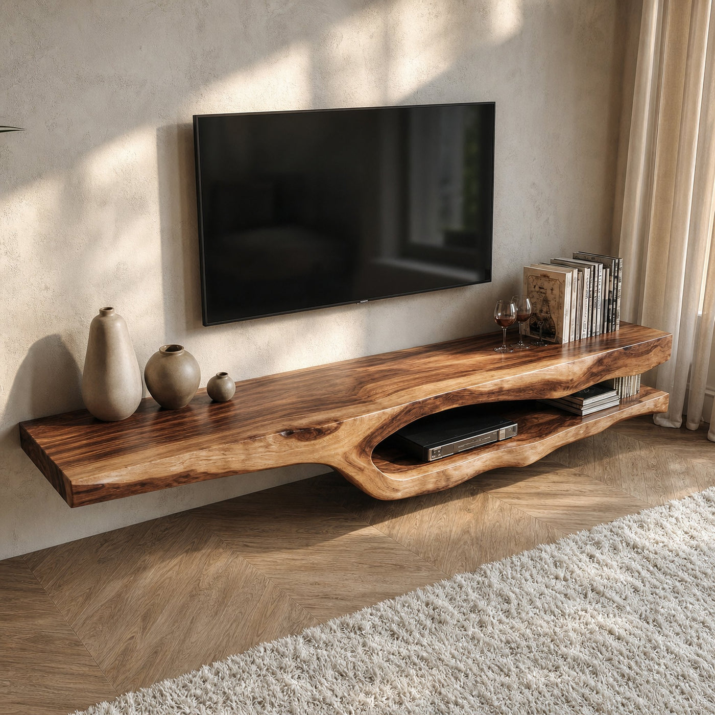 Rustic Floating TV Shelf For Living Room And Bedroom - product view 6