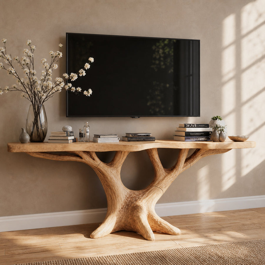 Rustic Handcrafted TV Console For Bedroom And Living Room
