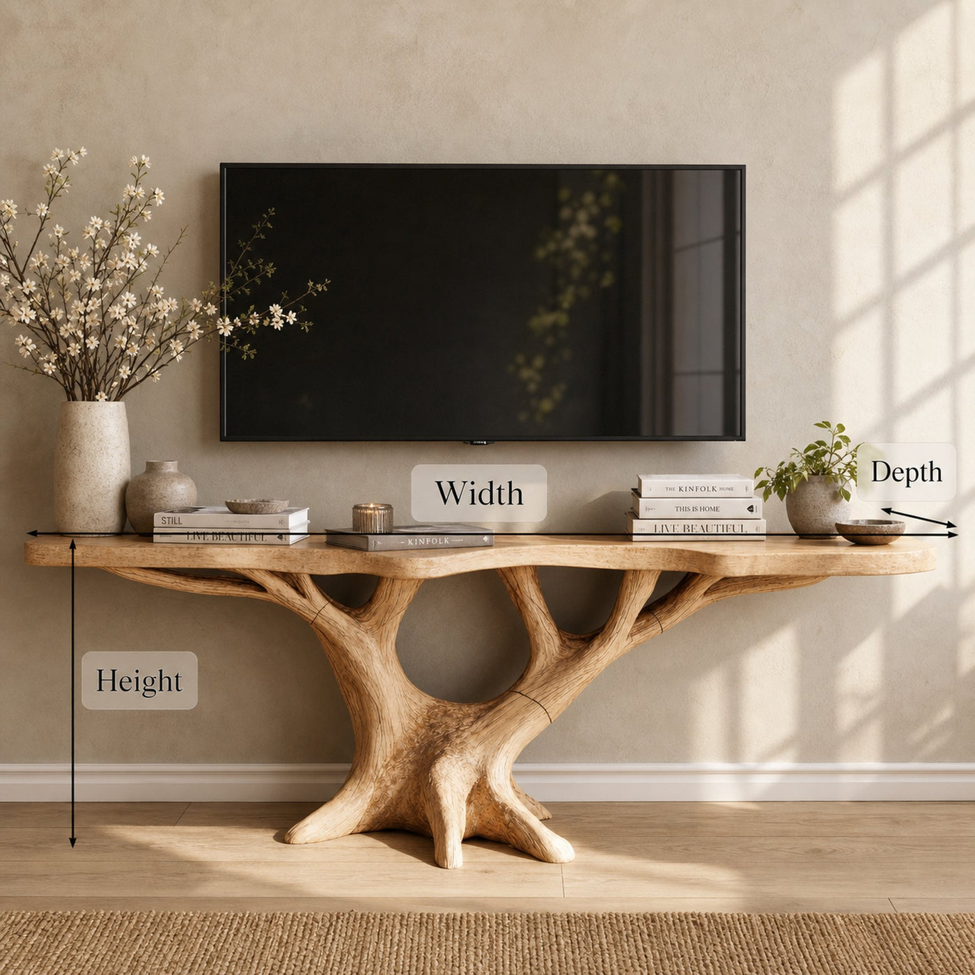 Rustic Handcrafted TV Console For Bedroom And Living Room - product view 6