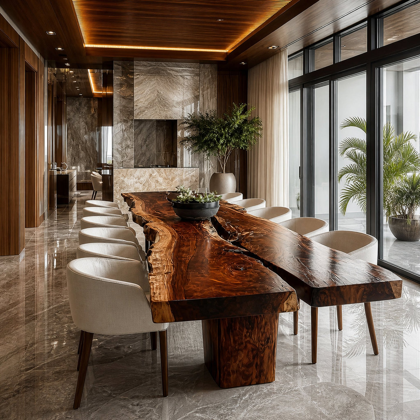 Rustic Handcrafted Wooden Dining Table Dining Room