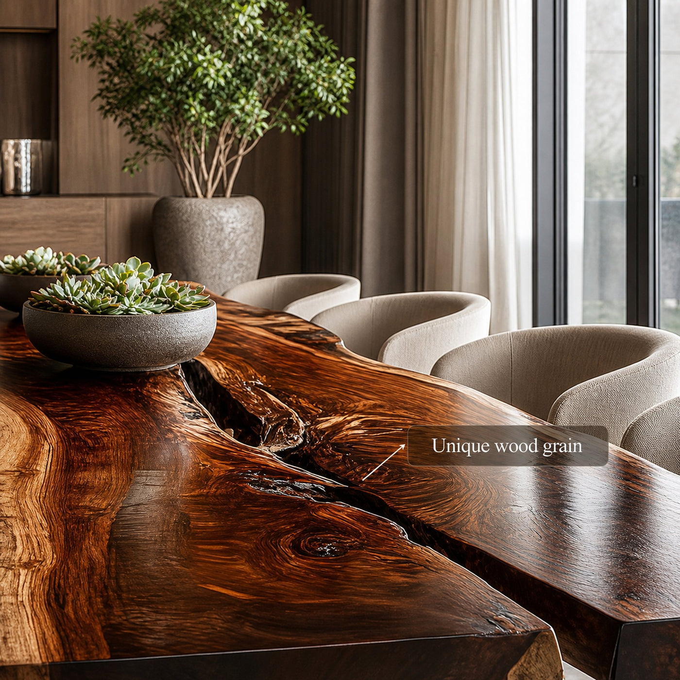 Rustic Handcrafted Wooden Dining Table Dining Room - product view 4
