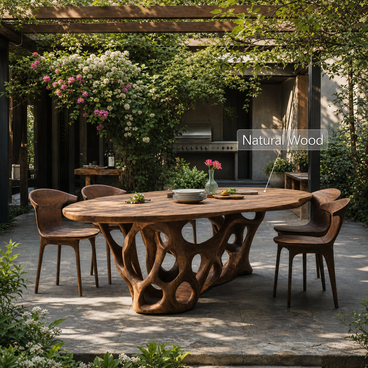 Rustic Kitchen Table For Wooden Decor Theme - product view 5