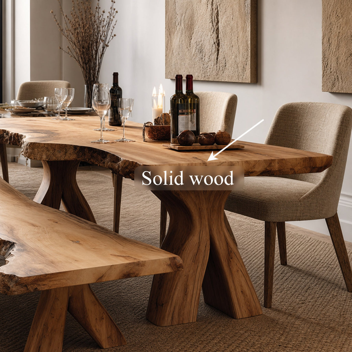 Rustic Large Dining Table Home - product view 3
