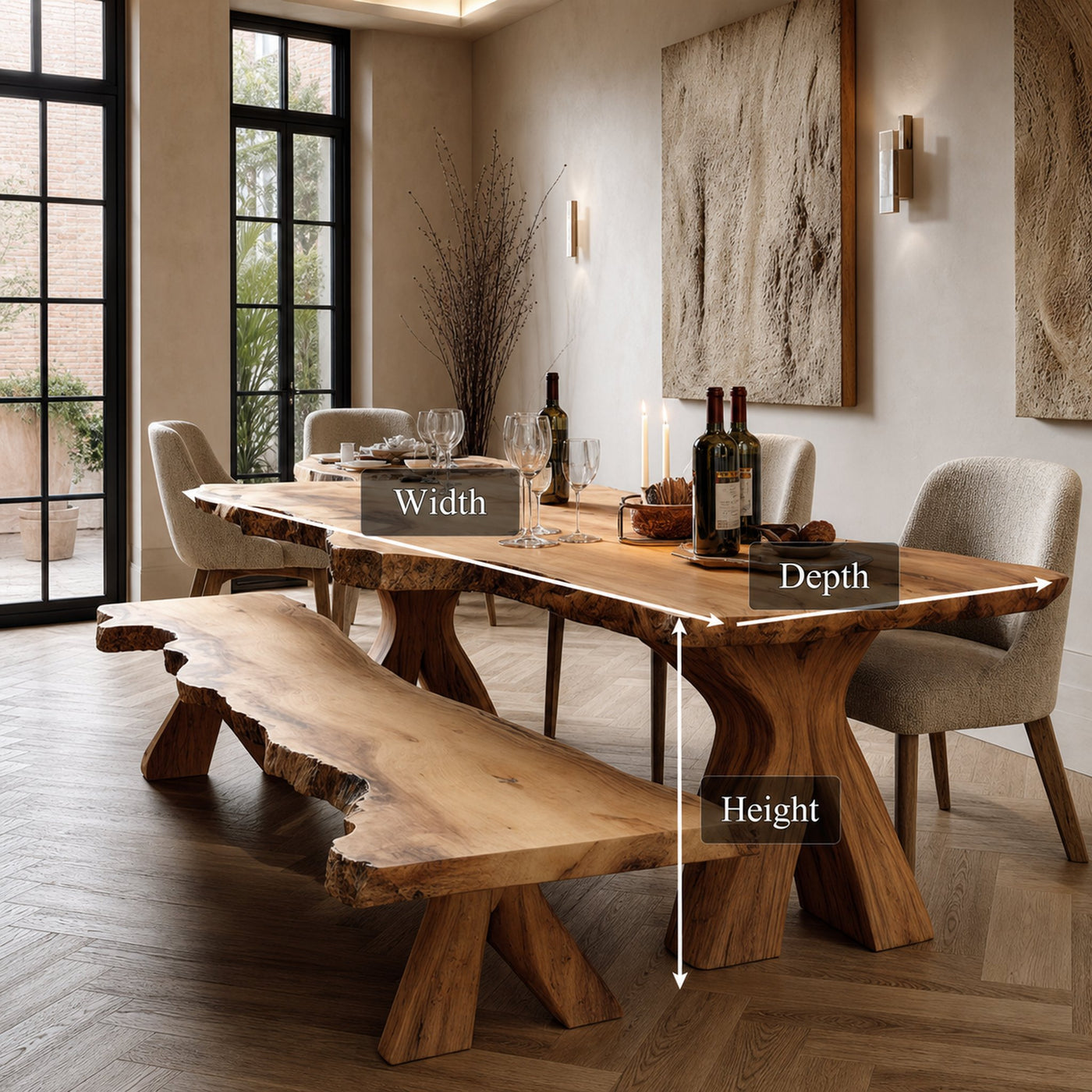 Rustic Large Dining Table Home - product view 5