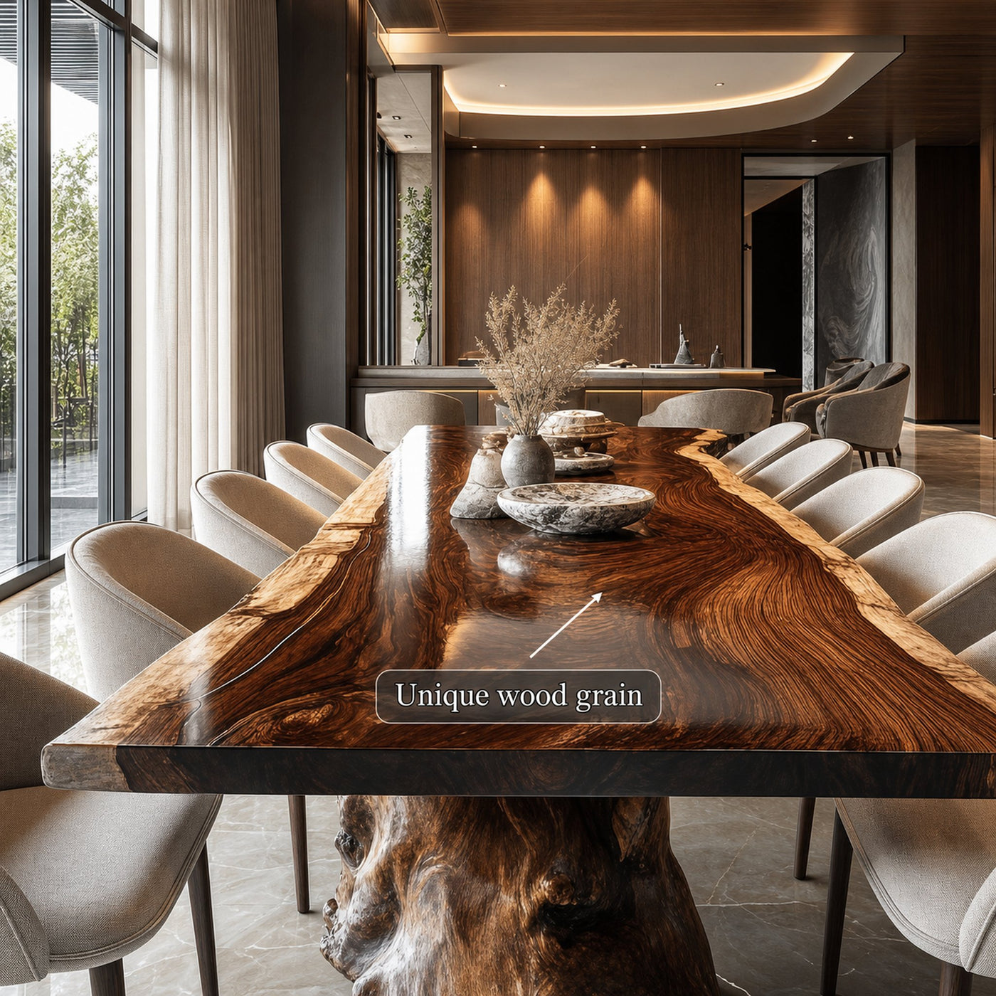 Rustic Live Edge Conference Table Office Space - product view 2