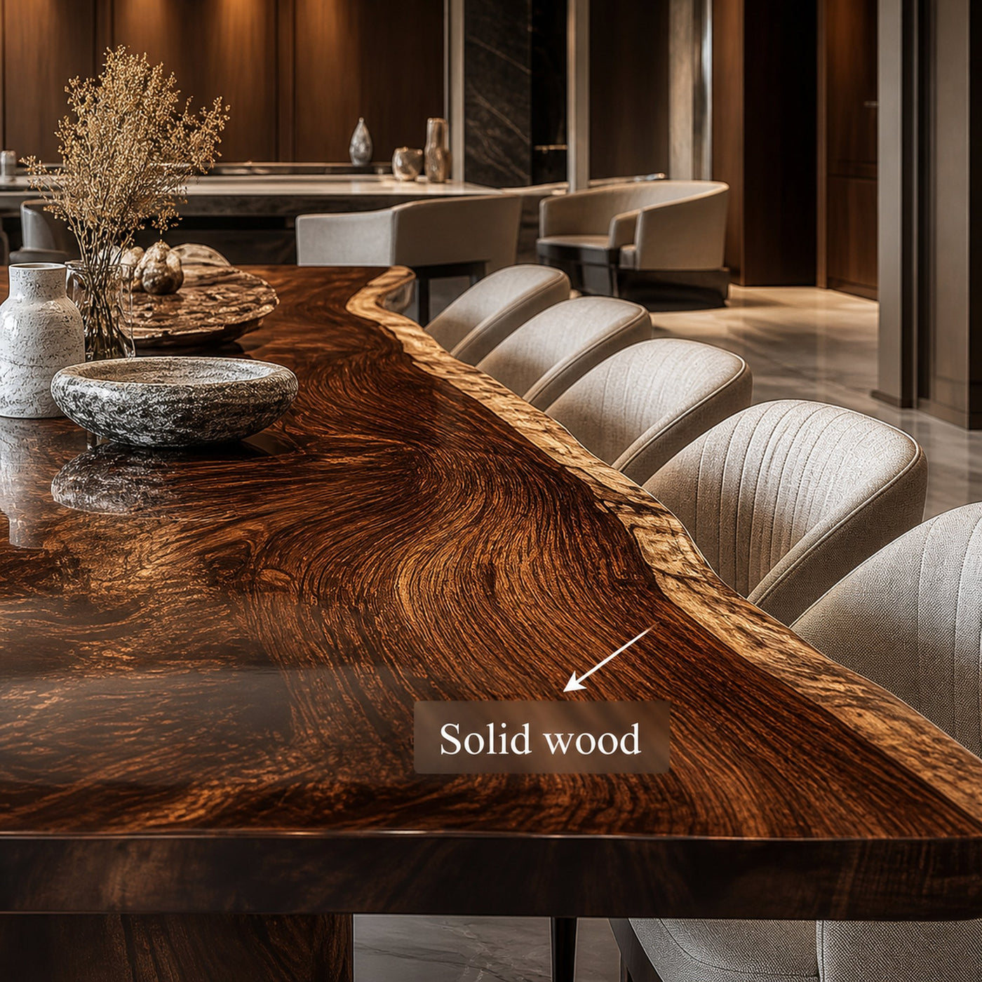 Rustic Live Edge Conference Table Office Space - product view 3