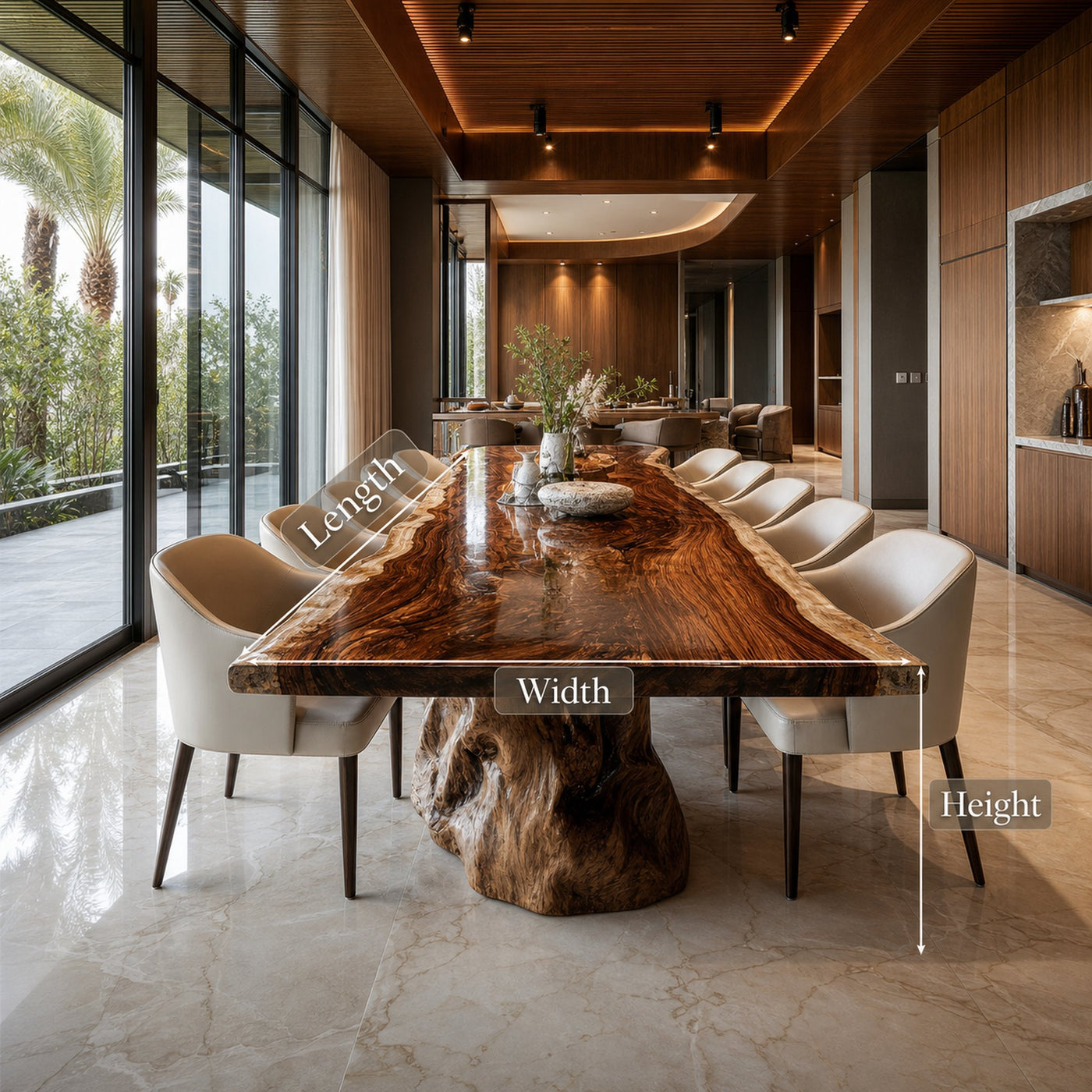 Rustic Live Edge Conference Table Office Space - product view 5