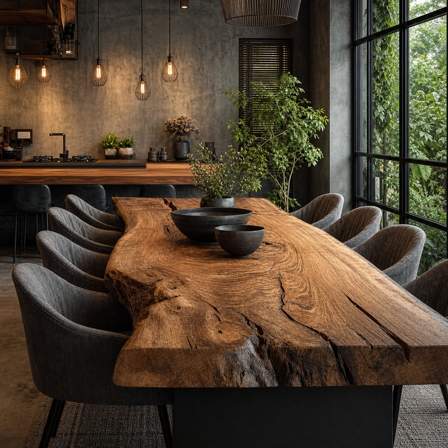 Rustic Live Edge Dining Table Contemporary Home