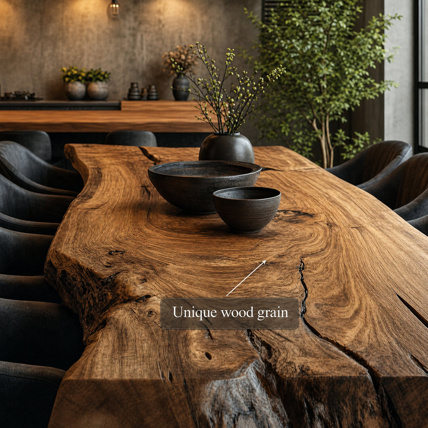 Rustic Live Edge Dining Table Contemporary Home - product view 2