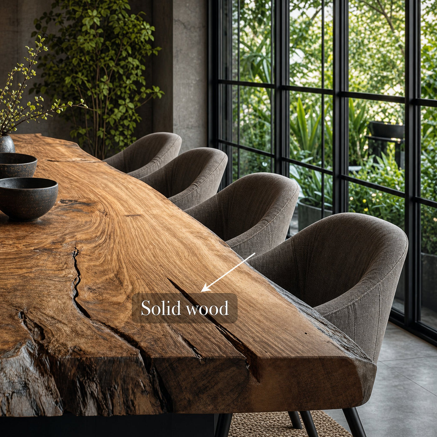 Rustic Live Edge Dining Table Contemporary Home - product view 3