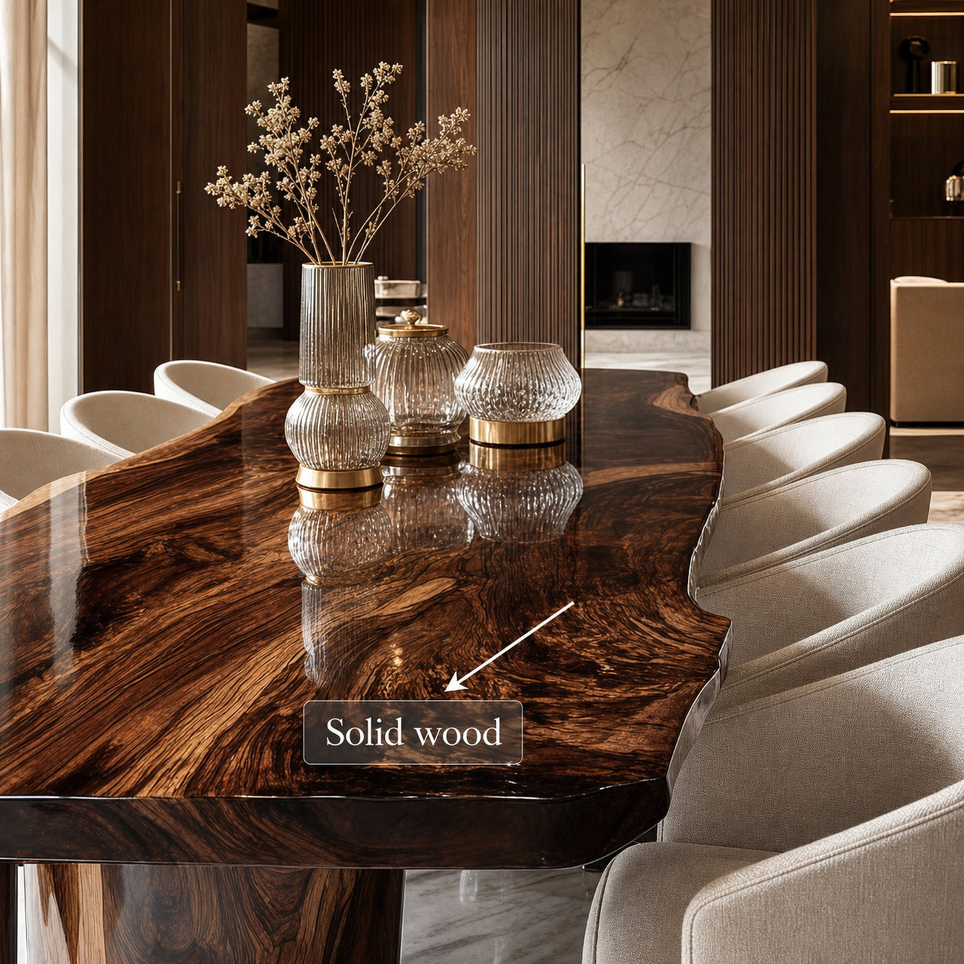 Rustic Live Edge Dining Table Dining Room - product view 3