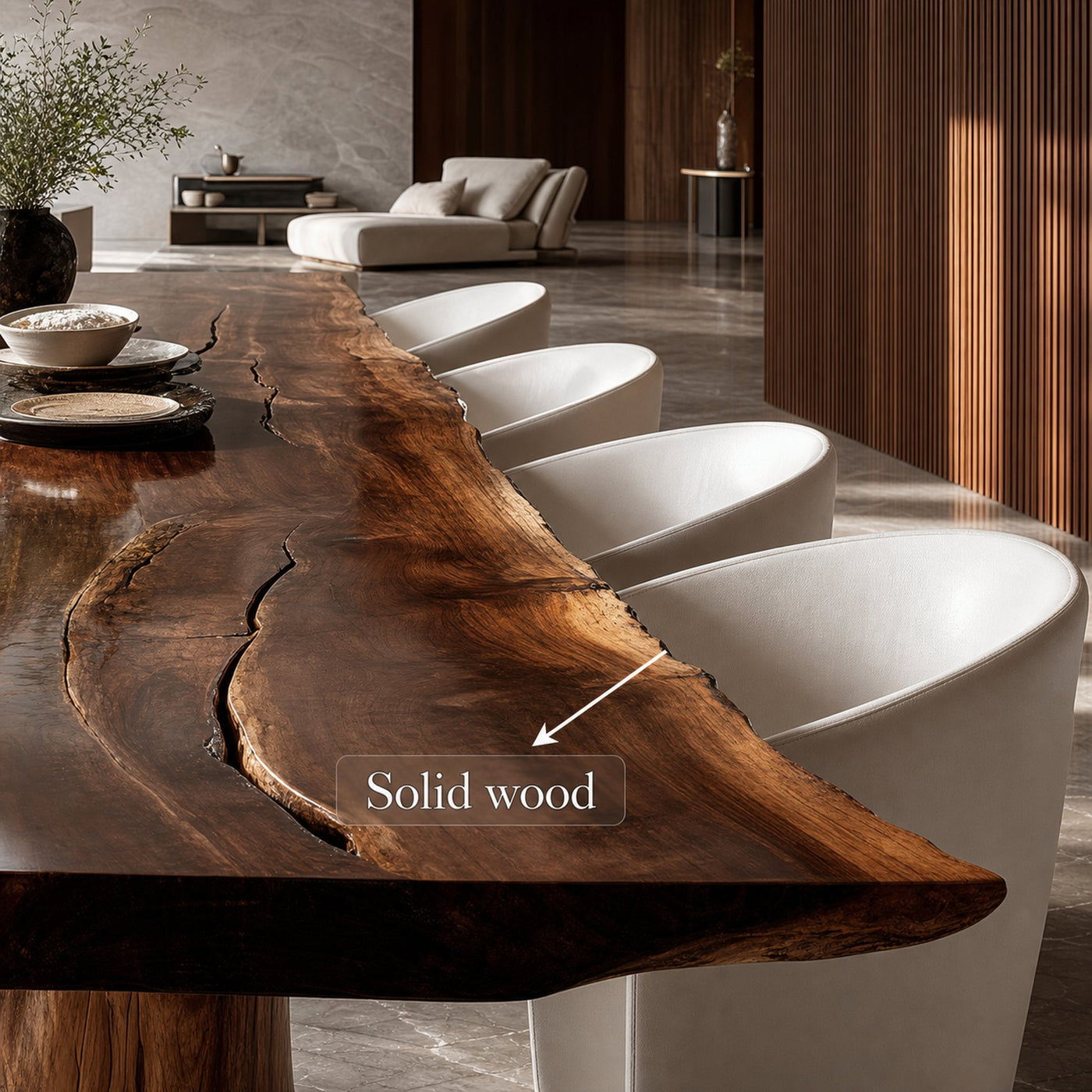 Rustic Live Edge Dining Table Family Room - product view 4