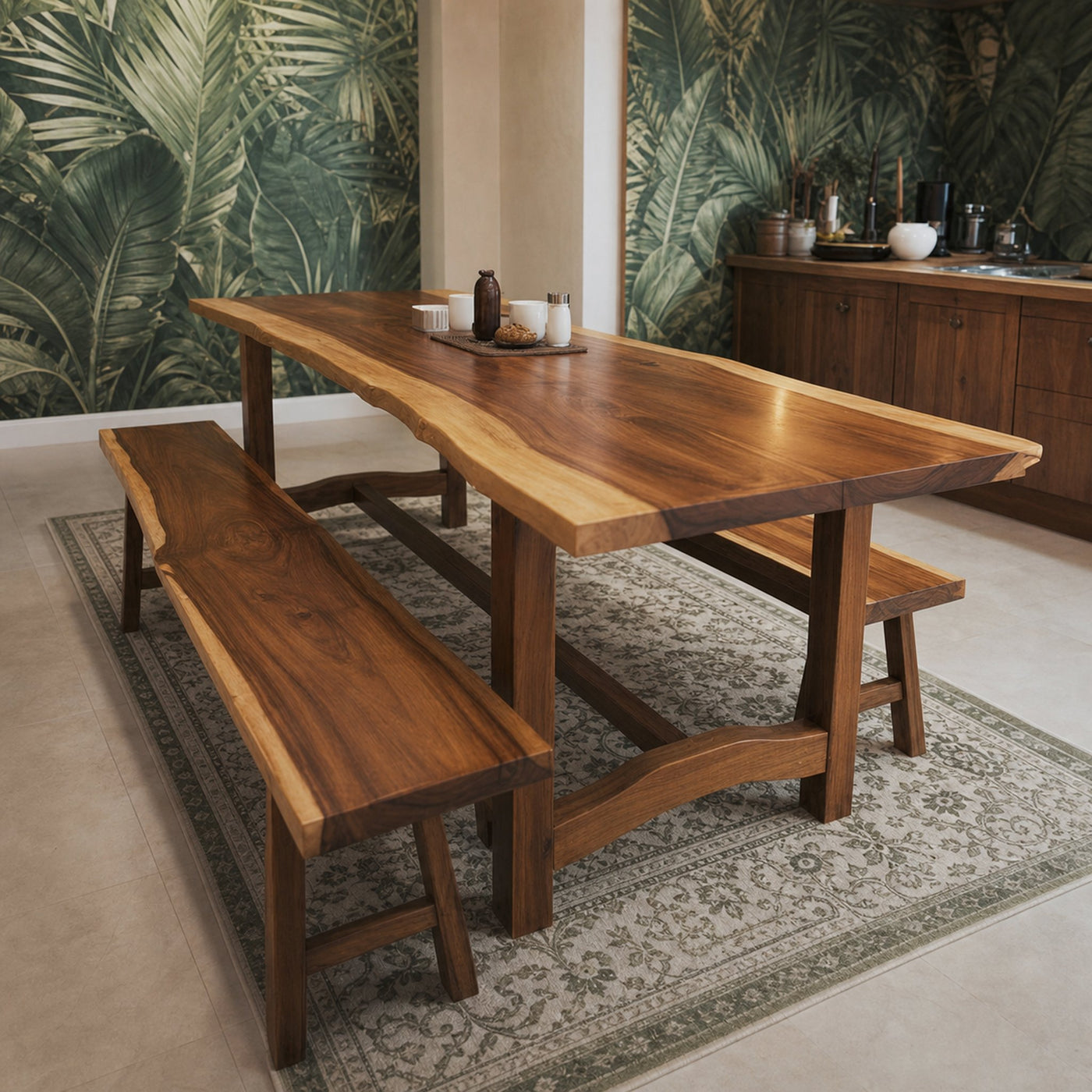 Rustic Live Edge Dining Table Handmade - product view 2